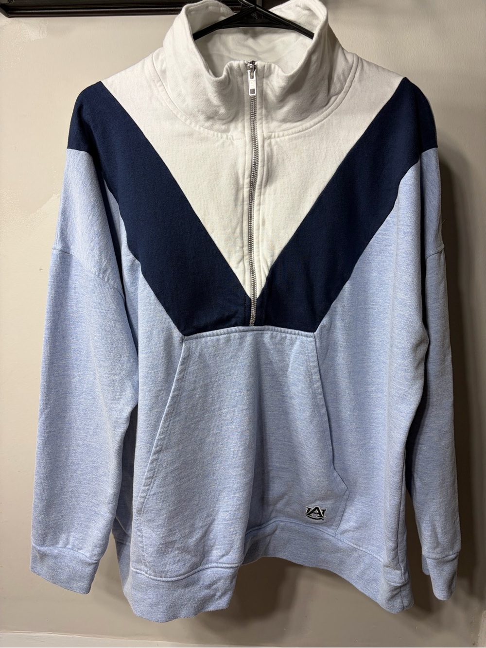 Auburn Tigers UG Apparel Colorblock Half-Zip Pullover Sweatshirt Women’s Large
